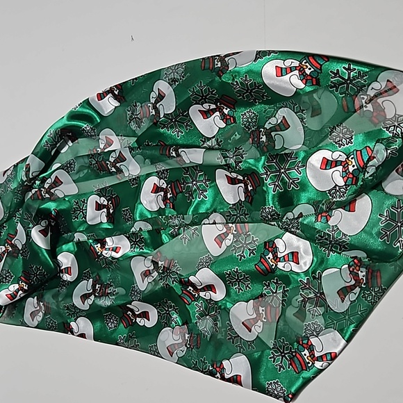 Snowman Snowflakes Christmas Silky Long Scarf #W-791 - Picture 1 of 5